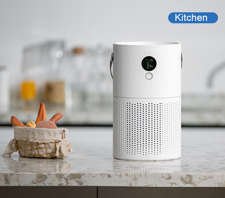 मिनी 10000mAH छोटा घरेलू वायु शोधक AP01 HEPA H13 डेस्क व्हाइट