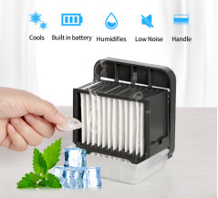 2000mAh बैटरी चालित और आउटडोर के लिए USB रिचार्जेबल डेस्क एयर कूलिंग फैन