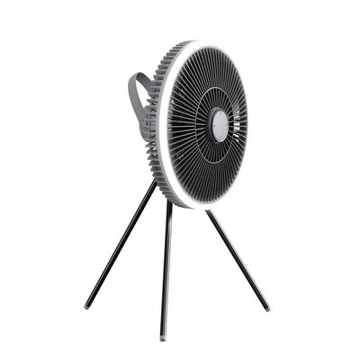 गुणवत्ता  ABS Floor Standing Fans Three Tripod 1000mah Rechargeable Electric Fan With Light कारखाना