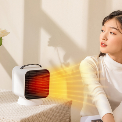 घर के लिए पोर्टेबल पीटीसी हीटर फैन 1000W ब्लैक फायरप्रूफ एबीएस डेस्कटॉप